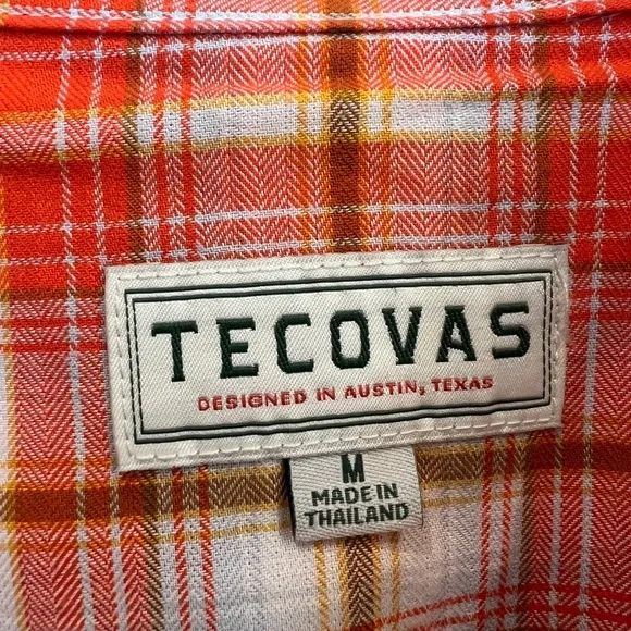 Tecovas Orange and Yellow Plaid Shirt - Picture 3 of 3